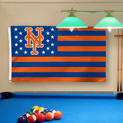 Drapeau de luxe WinCraft New York Mets, étoiles et rayures, 90 x 150 cm