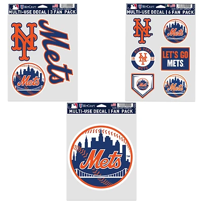 Ensemble de trois autocollants pour supporters WinCraft New York Mets
