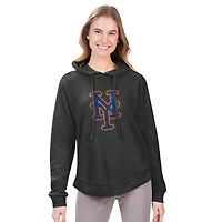 Women's G-III 4Her by Carl Banks  Heather Gray New York Mets Jordan Angel Raglan Fleece Pullover Hoodie
