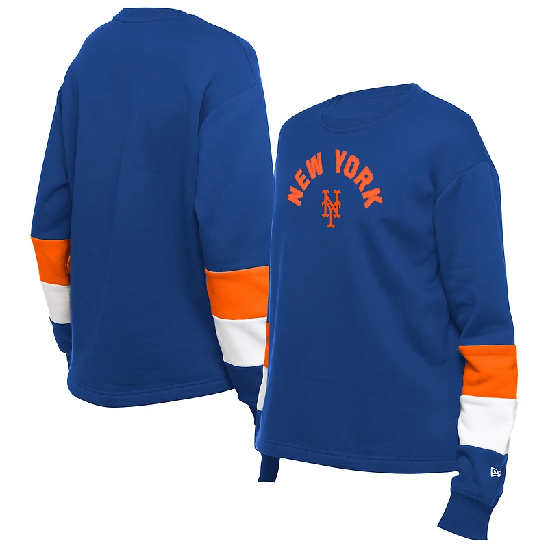 Women's New Era  Blue New York Mets Game Day Color Pullover Sweatshirt
