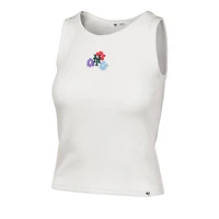 Women's '47  Cream New York Mets Floral Logo Ribbed Baby Tank Top
