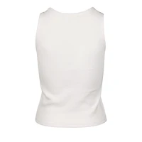 Women's '47  Cream New York Mets Floral Logo Ribbed Baby Tank Top