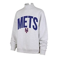 Women's '47  Heather Gray New York Mets Subtle Muse Mock Neck Sweatshirt