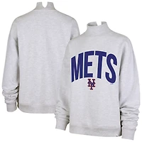 Women's '47  Heather Gray New York Mets Subtle Muse Mock Neck Sweatshirt