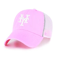 Casquette trucker rose New York Mets « 47 » pour femme, modèle « Clean Up », ajustable