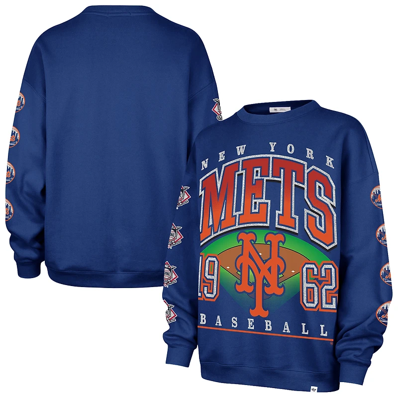 Women's '47  Royal New York Mets Trendy Team Go Big Oversized Sweatshirt