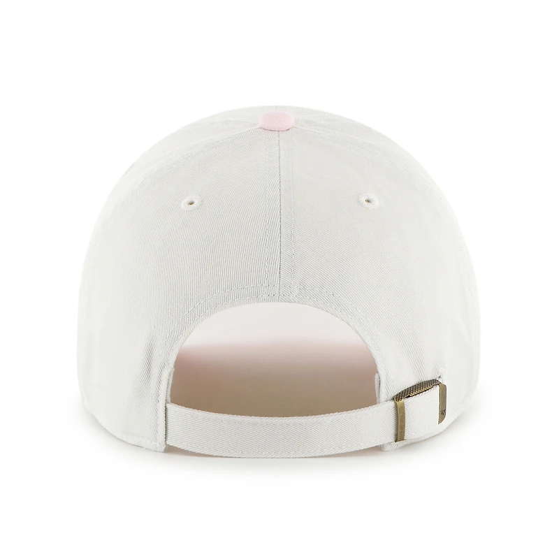 Women's '47 White/Pink New York Mets Gelato Two-Tone Clean Up Adjustable Hat