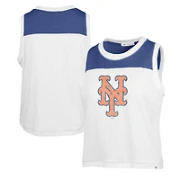 Women's '47 White New York Mets Premier Zoey Waist Length Tank Top