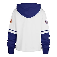 Sweat à capuche court New York Mets Trifecta Shortstop blanc '47 pour femme