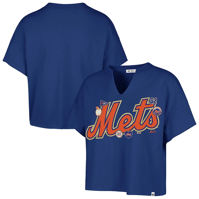 Women's '47 x Stoney Clover Lane Royal New York Mets Oversized Notch Neck T-Shirt