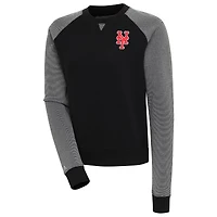 Sweat-shirt à enfiler tri-blend noir/blanc New York Mets Flier Bunker pour femme