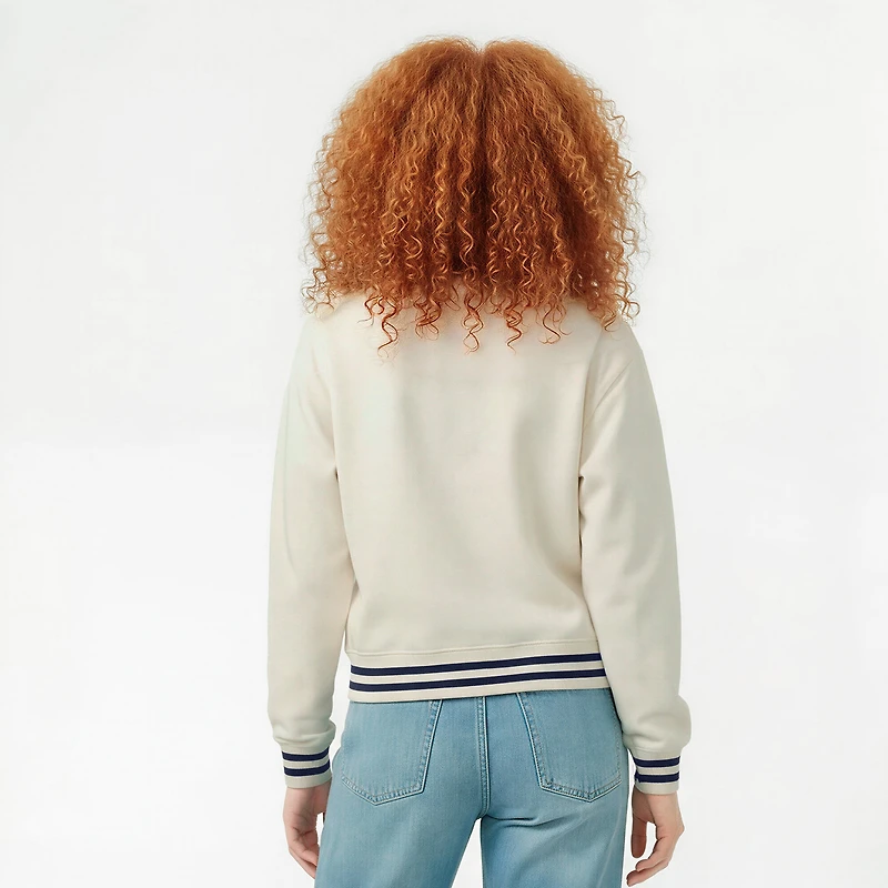 Sweat-shirt Champion crème pour femme, motif New York Mets Reverse Weave