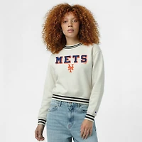 Women's Champion  Cream New York Mets Reverse Weave Sweatshirt