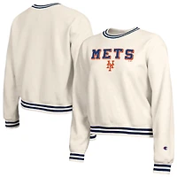 Women's Champion  Cream New York Mets Reverse Weave Sweatshirt
