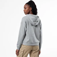 Women's Champion Heather Gray New York Mets Powerblend Fleece Full-Zip Hoodie