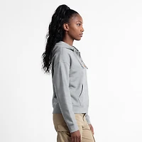Women's Champion Heather Gray New York Mets Powerblend Fleece Full-Zip Hoodie