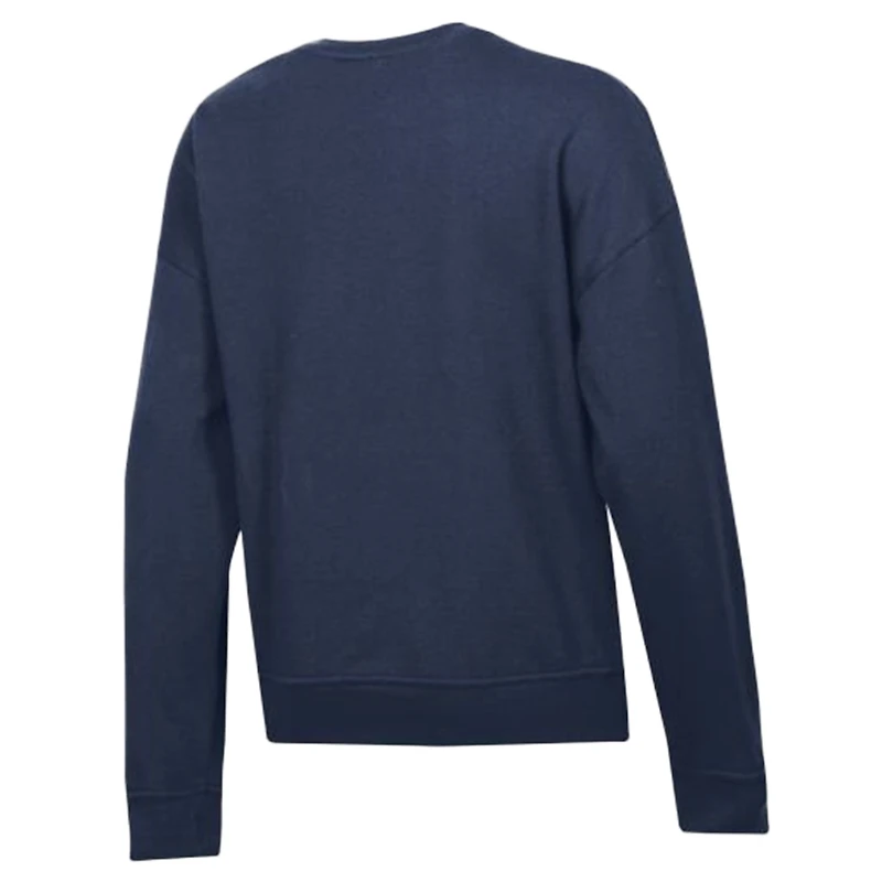Women's Champion Navy New York Mets Americana Fleece Crewneck Sweatshirt