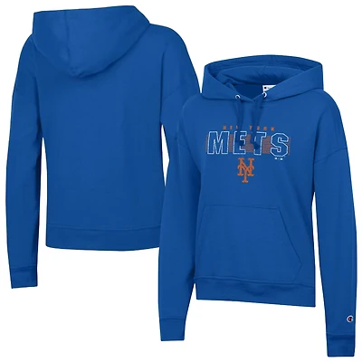 Sweat à capuche Champion Royal New York Mets pour femme, en Powerblend vieilli