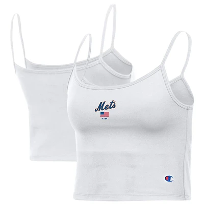Women's Champion White New York Mets America Scoop Tank Top