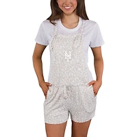Women's Concepts Sport Cream New York Mets Montana Hacci Knit Romper Overalls