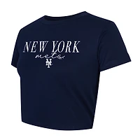 Ensemble t-shirt court et short New York Mets Copeland bleu marine/blanc pour femme de la marque Concepts Sport