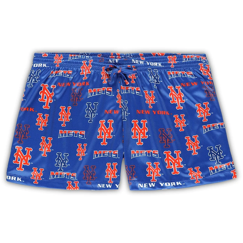 Women's Concepts Sport White/Royal New York Mets Plus Tank Top & Shorts Sleep Set