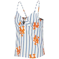 Women's Concepts Sport White New York Mets Reel Allover Print Tank Top & Shorts Sleep Set
