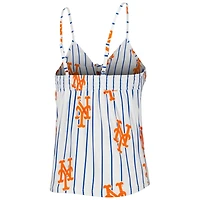 Women's Concepts Sport White New York Mets Reel Allover Print Tank Top & Shorts Sleep Set