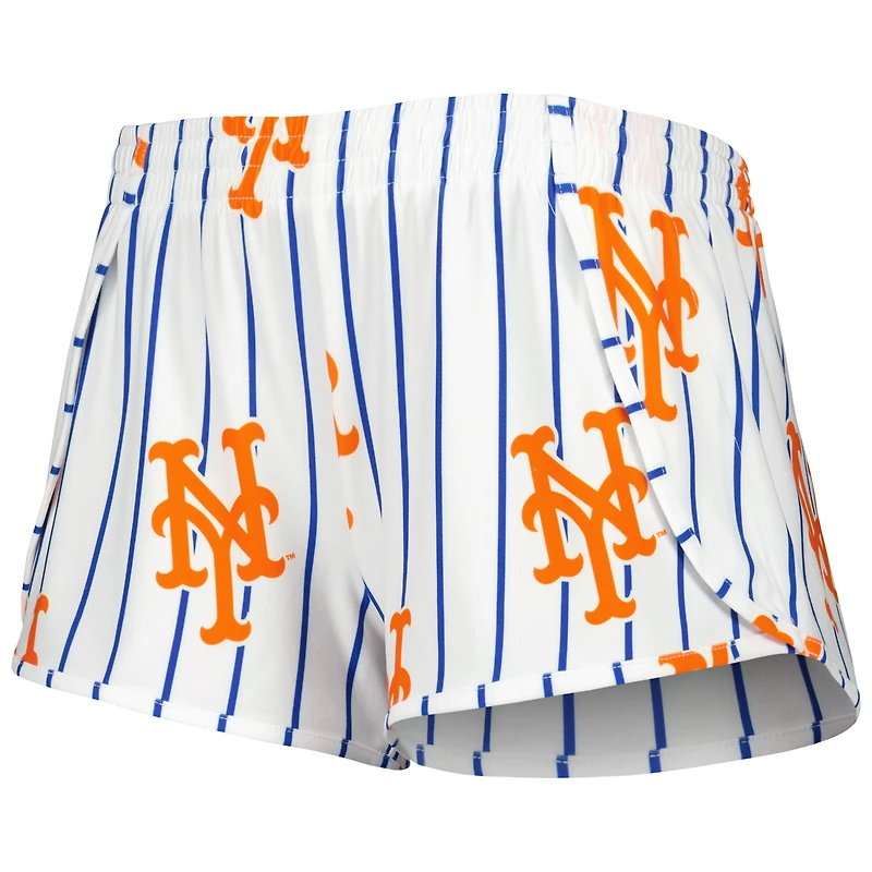 Women's Concepts Sport White New York Mets Reel Allover Print Tank Top & Shorts Sleep Set