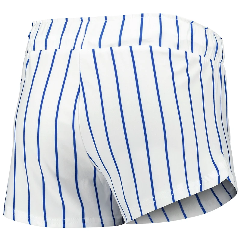 Women's Concepts Sport White New York Mets Reel Pinstripe Tank Top & Shorts Sleep Set