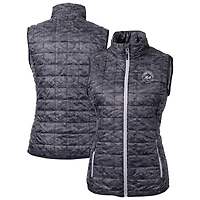 Gilet matelassé imprimé entièrement zippé et isolé PrimaLoft Eco pour femme, noir, des Mets de New York, Rainier