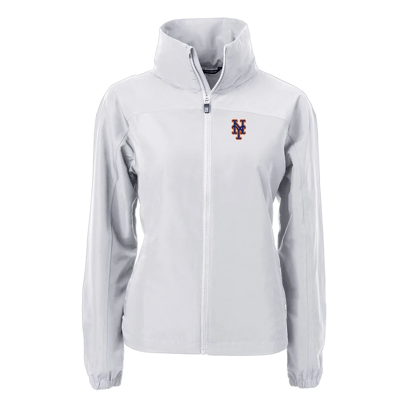 Veste zippée intégrale en tissu recyclé écologique pour femme, coupe-vent et gris des Mets de New York Charter