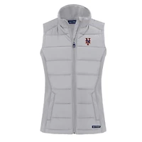 Gilet zippé hybride en softshell recyclé Evoke pour femme, gris, des Mets de New York, Cutter & Buck