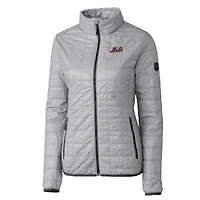 Doudoune isolante entièrement zippée Rainier PrimaLoft Eco pour femme, grise, des Mets de New York, Cutter & Buck