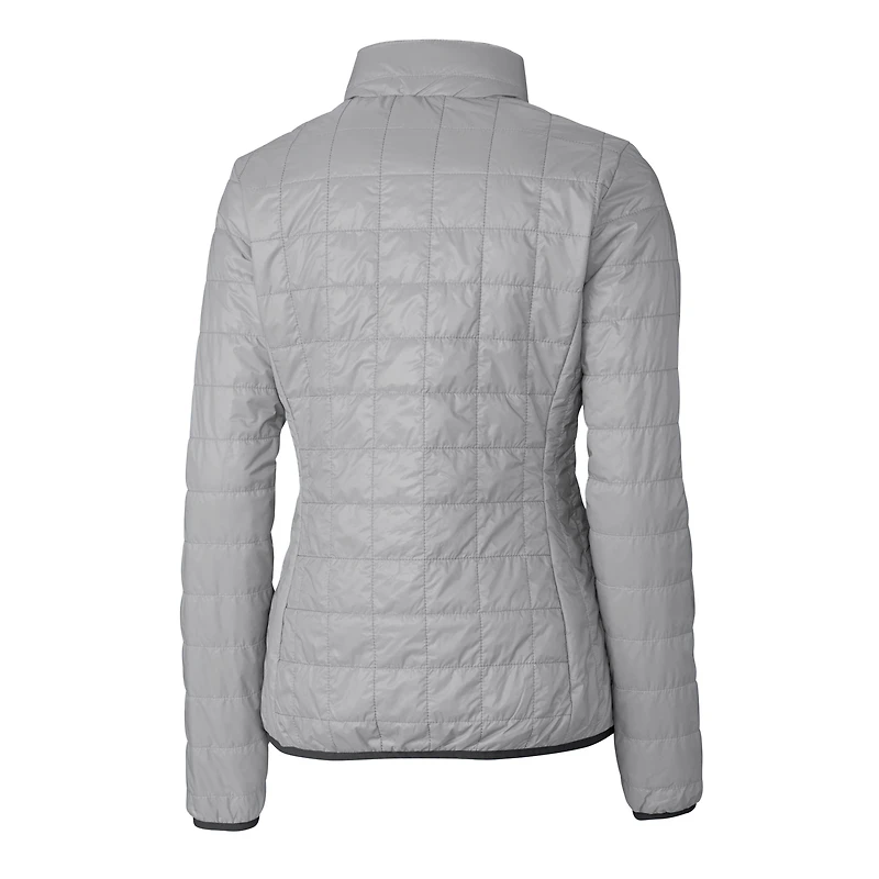 Doudoune isolante entièrement zippée Rainier PrimaLoft Eco pour femme, grise, des Mets de New York, Cutter & Buck
