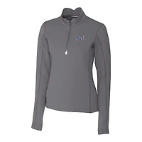 Pull-over gris à fermeture éclair quart de tour pour femme, style Traverse Stretch des Mets New York, Cutter & Buck