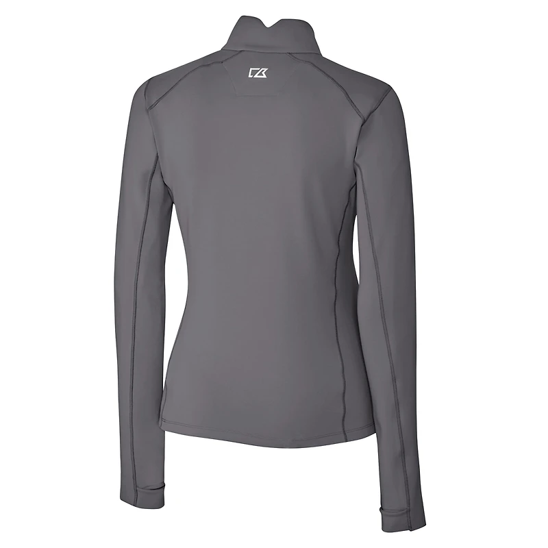 Pull-over gris à fermeture éclair quart de tour pour femme, style Traverse Stretch des Mets New York, Cutter & Buck