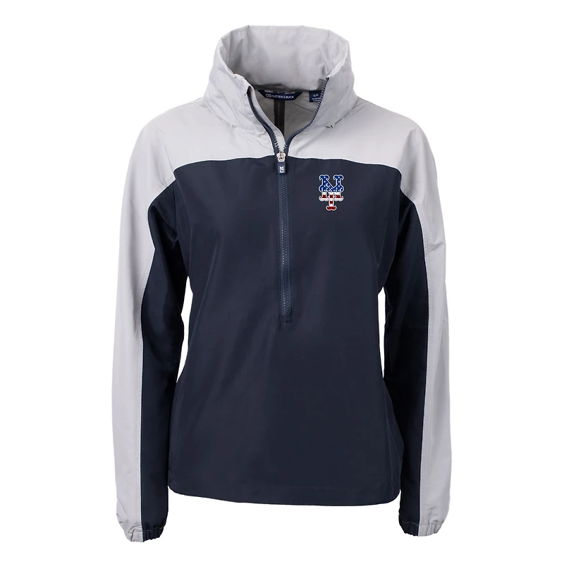 Veste anorak écologique recyclée pour femme, bleu marine/gris, des New York Mets Charter