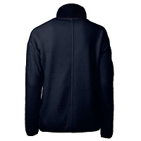Veste polaire zippée intégrale en sherpa écologique avec logo Americana Cascade des New York Mets pour femme, bleu marine, Cutter & Buck