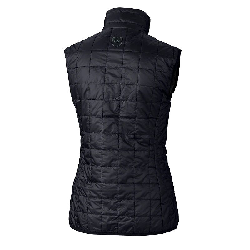 Gilet matelassé isolant entièrement zippé PrimaLoft pour femme, bleu marine, avec logo Americana des New York Mets, Cutter & Buck