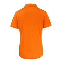 Women's Cutter & Buck Orange New York Mets  DryTec Prospect Textured Stretch Polo