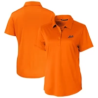 Women's Cutter & Buck Orange New York Mets  DryTec Prospect Textured Stretch Polo
