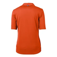 Women's Cutter & Buck  Orange New York Mets DryTec Virtue Eco Pique Recycled Polo