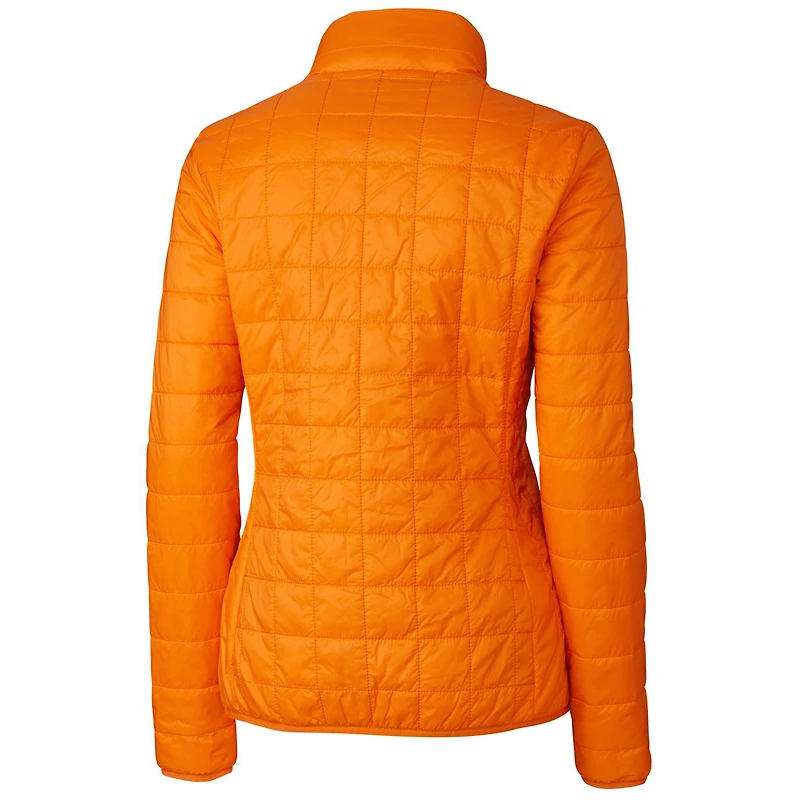 Women's Cutter & Buck Orange New York Mets Rainier PrimaLoft Eco Full-Zip Puffer Jacket