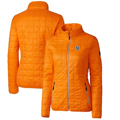 Doudoune zippée intégrale PrimaLoft Eco Rainier Orange des Mets de New York pour femme Cutter & Buck