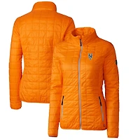 Women's Cutter & Buck Orange New York Mets Rainier PrimaLoft Eco Full-Zip Puffer Jacket