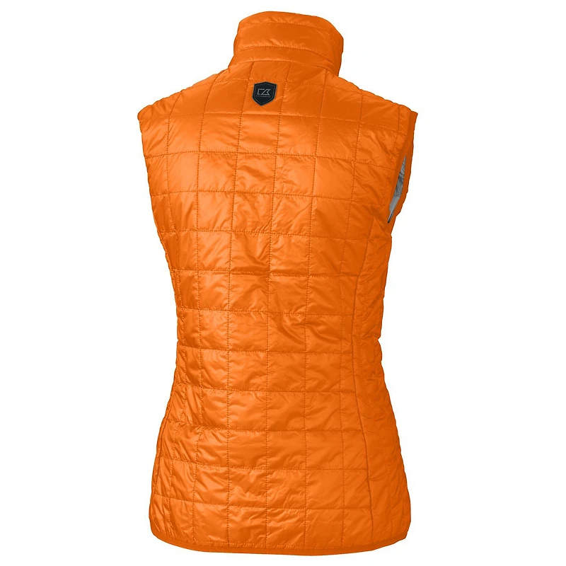 Gilet matelassé entièrement zippé PrimaLoft Eco Rainier des Mets de New York pour femme, orange, Cutter & Buck