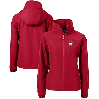 Veste zippée intégrale en tissu recyclé Cutter & Buck rouge des New York Mets Charter pour femme