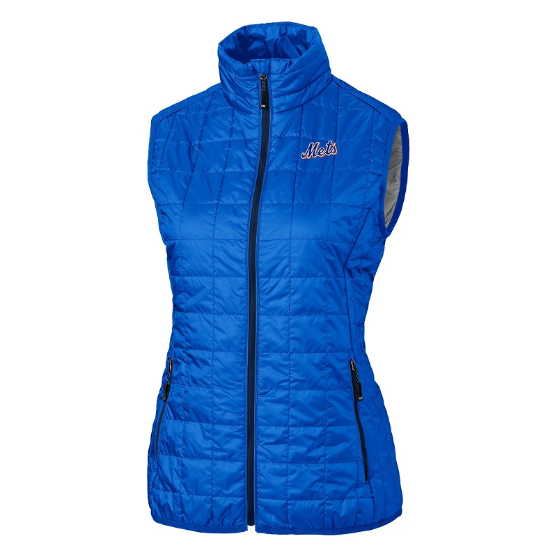 Gilet matelassé isolant entièrement zippé PrimaLoft Eco pour femme Cutter & Buck Royal New York Mets Rainier