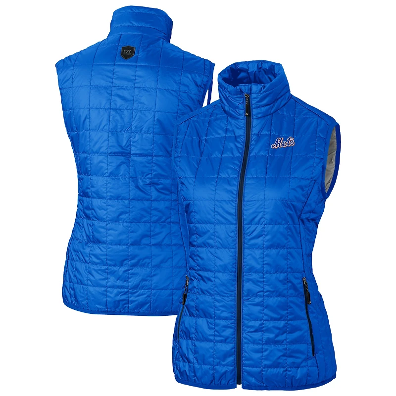 Gilet matelassé isolant entièrement zippé PrimaLoft Eco pour femme Cutter & Buck Royal New York Mets Rainier